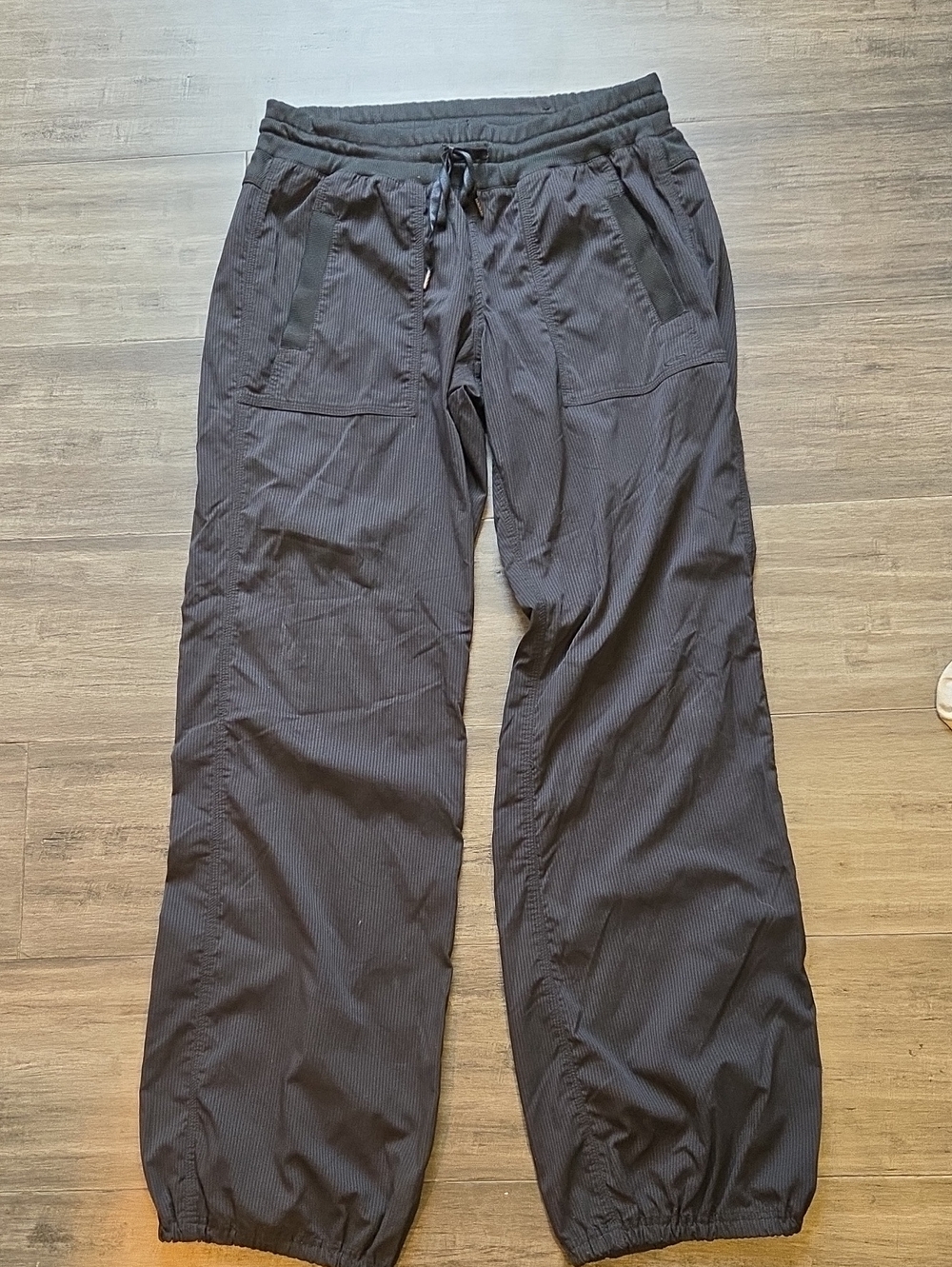 Champion Women's Black Pinstripe Drawstring Casual Pants